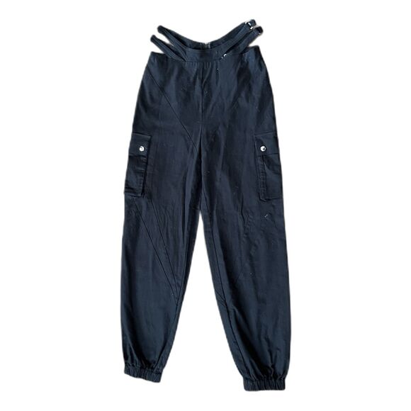 I.AM.GIA Black Whale Tail Denim Jogger Pants Trousers Women's Size Small - Picture 3 of 12